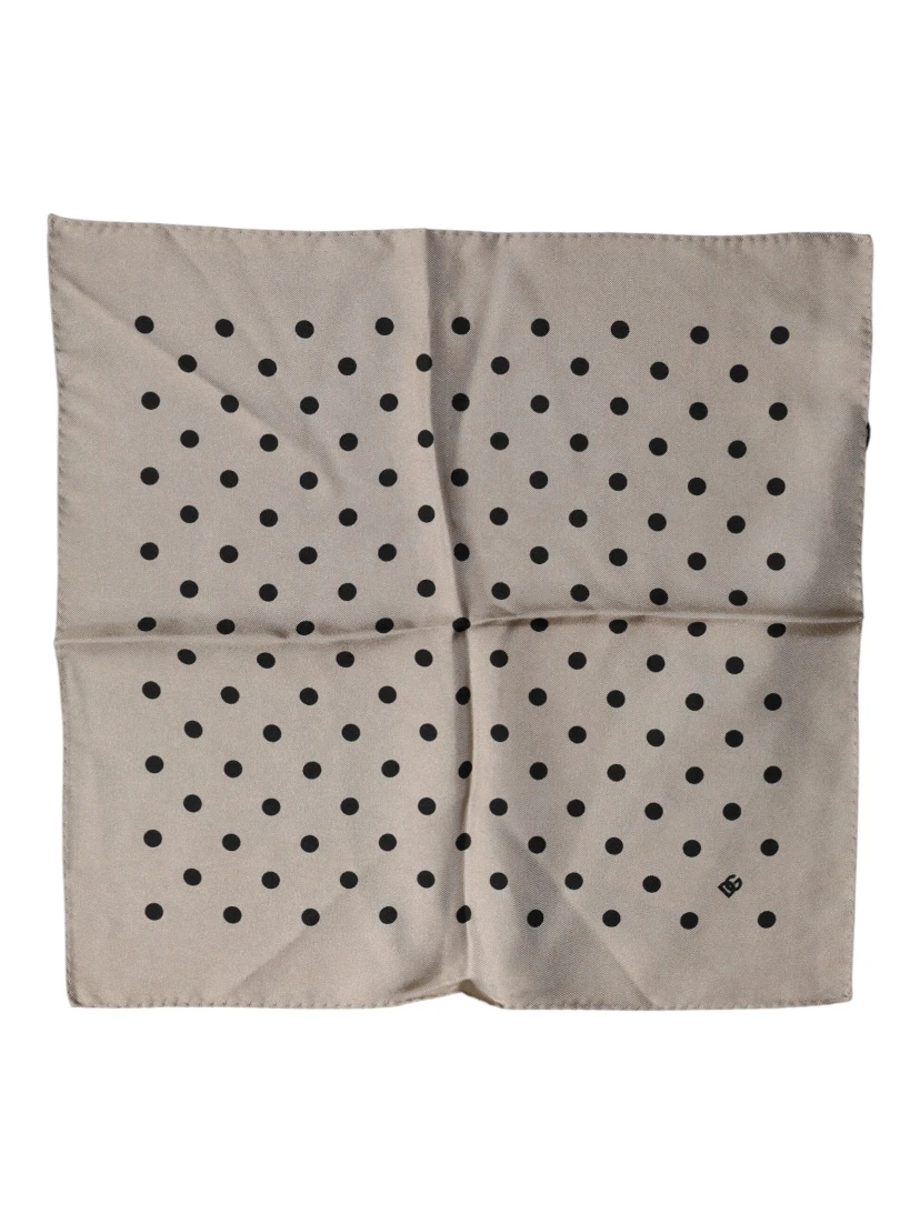 Brown Polka Dot Square Handkerchief Scarf