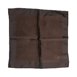 Brown Logo Silk Square Handkerchief Scarf