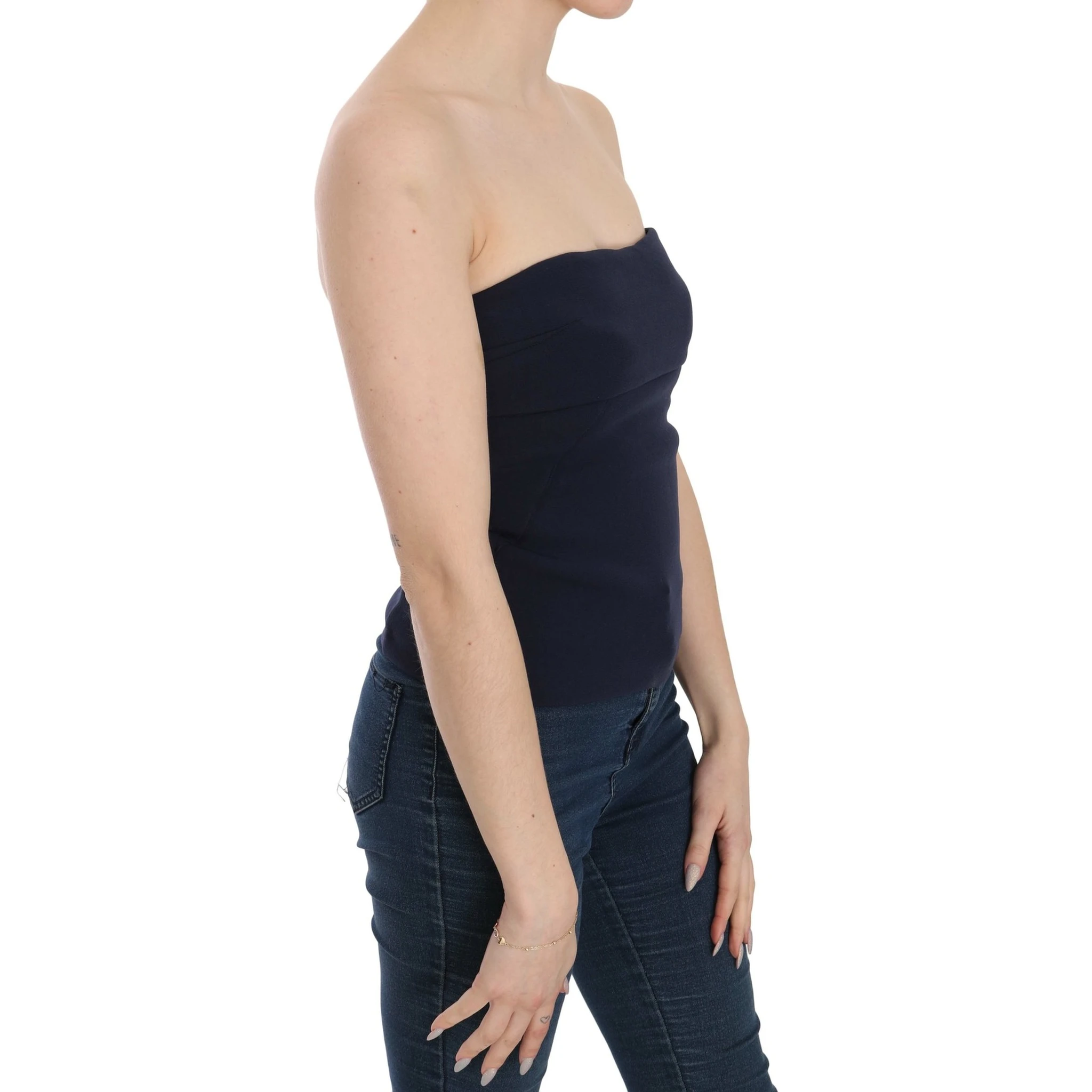 Strapless Zipper Back Tube Top Blouse
