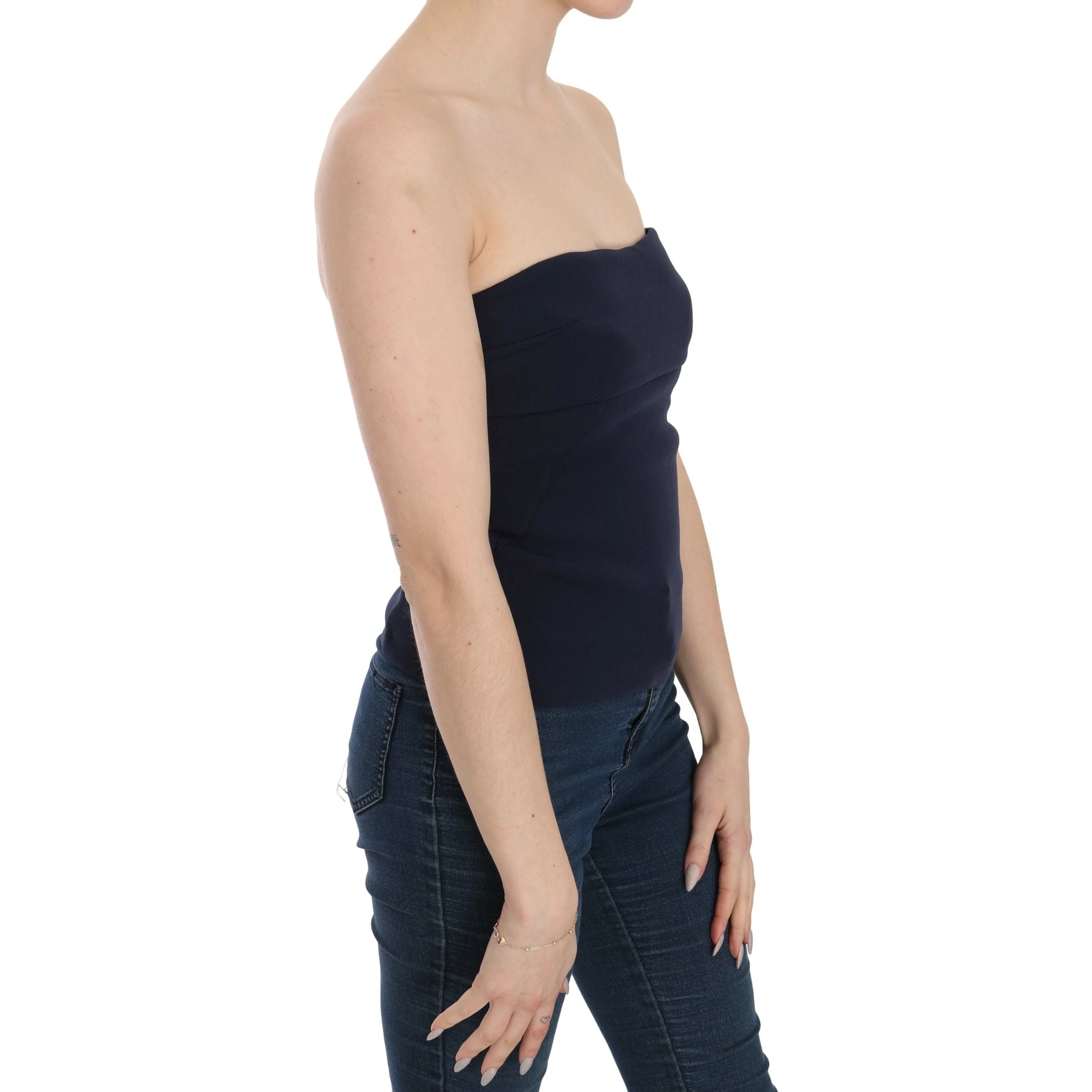 Strapless Zipper Back Tube Top Blouse