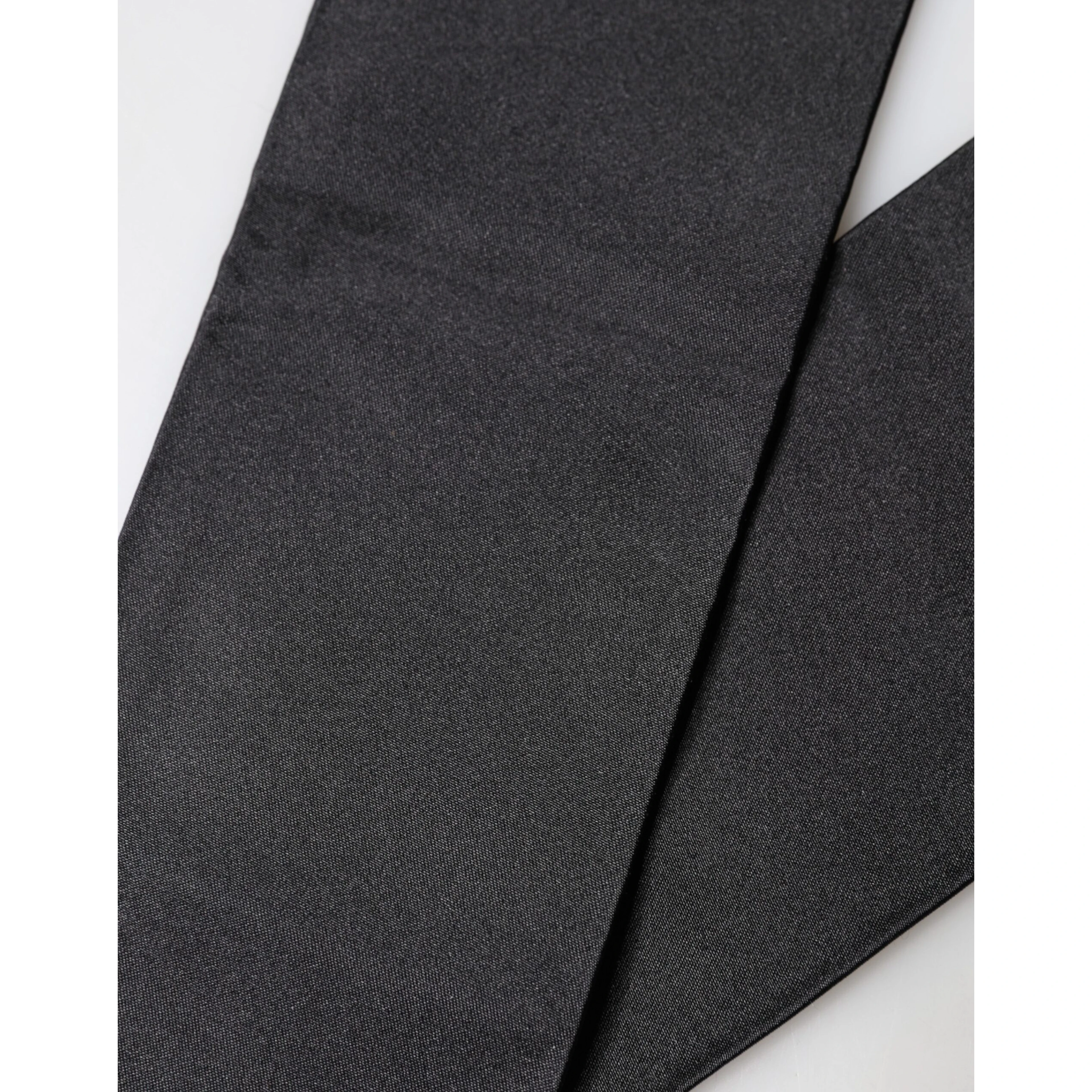 Black Silk Fringes Neck Wrap Foulard Scarf