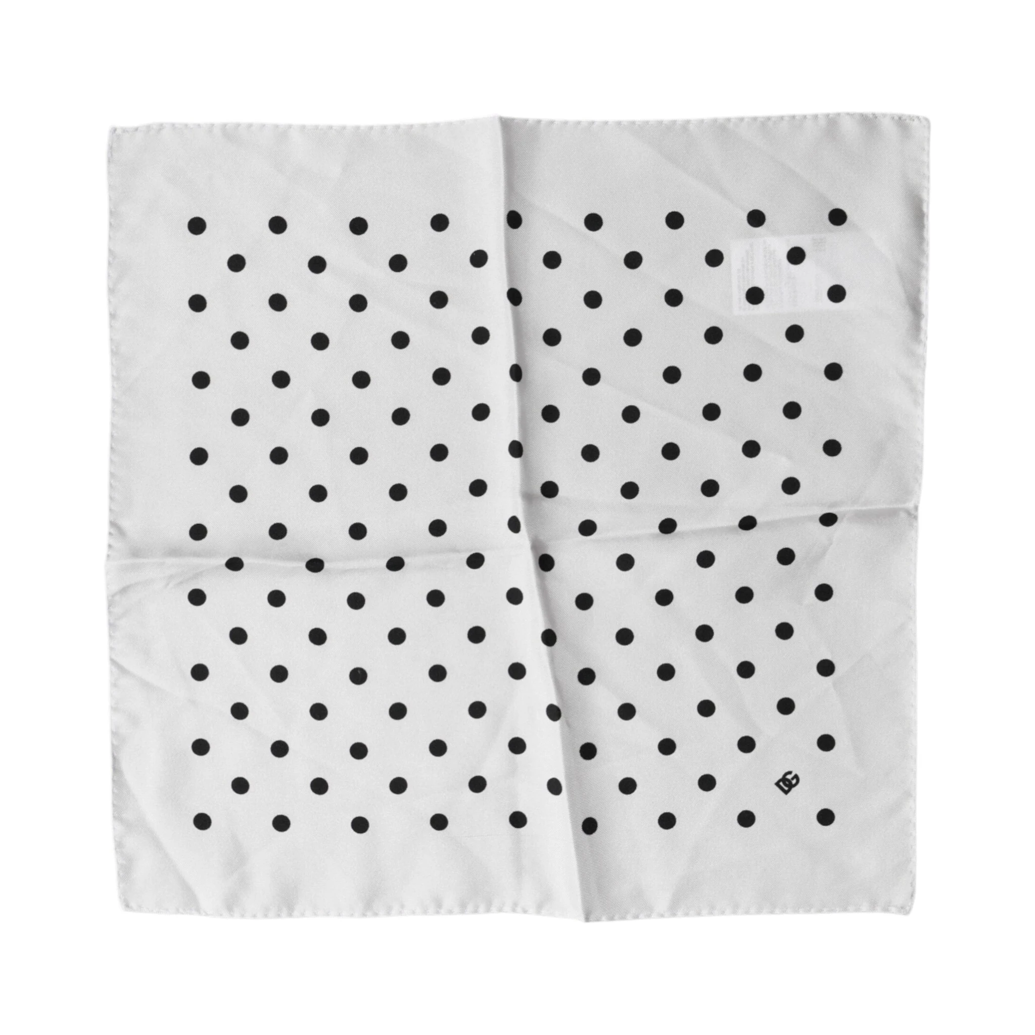 White Polka Dot Square Handkerchief Scarf