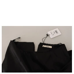 Acetate Black High Waist Wrap Style Asymmetric Skirt