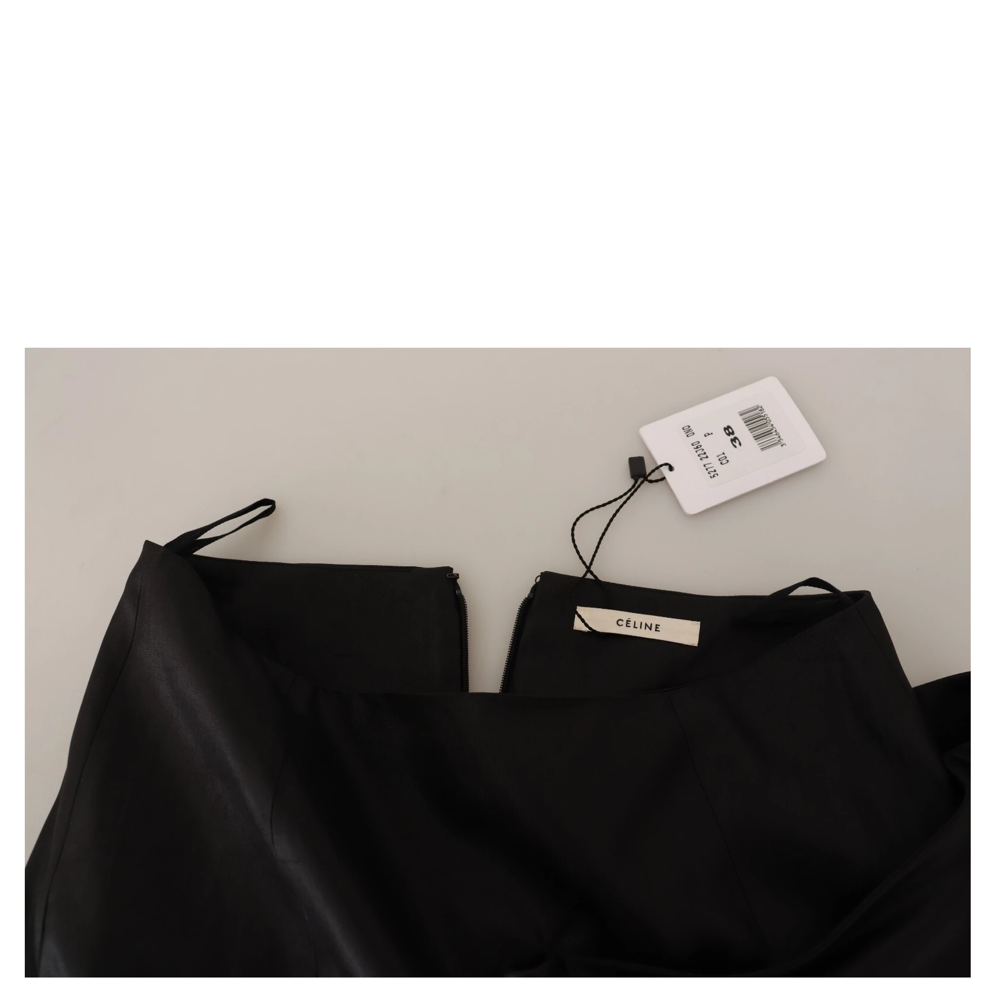 Acetate Black High Waist Wrap Style Asymmetric Skirt