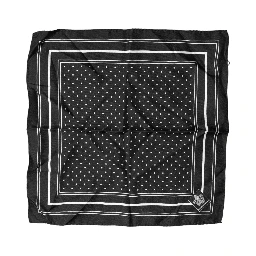 Scarf Black Poka Dot Men Square Handkerchief