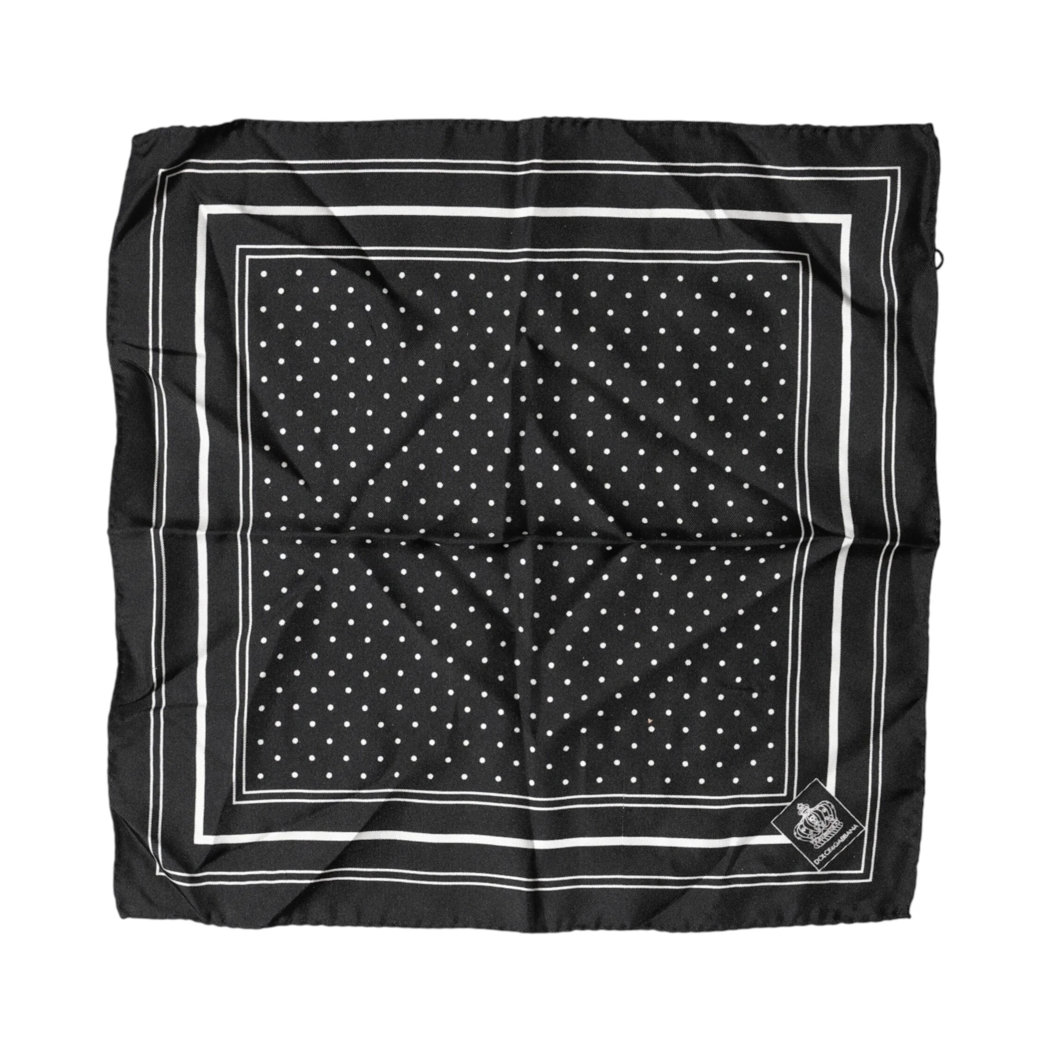 Scarf Black Poka Dot Men Square Handkerchief