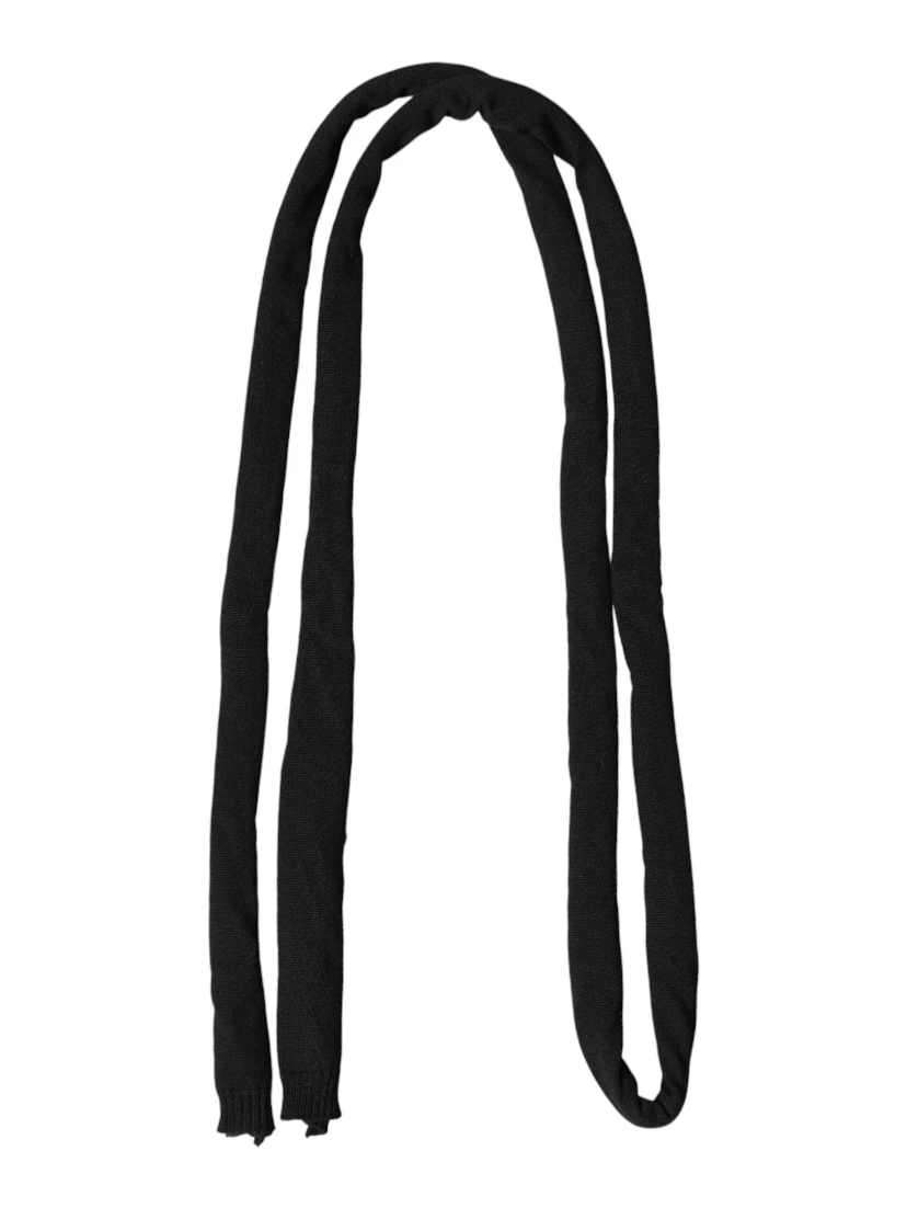 Black Wool Knitted Neck Wrap Shawl Men Scarf