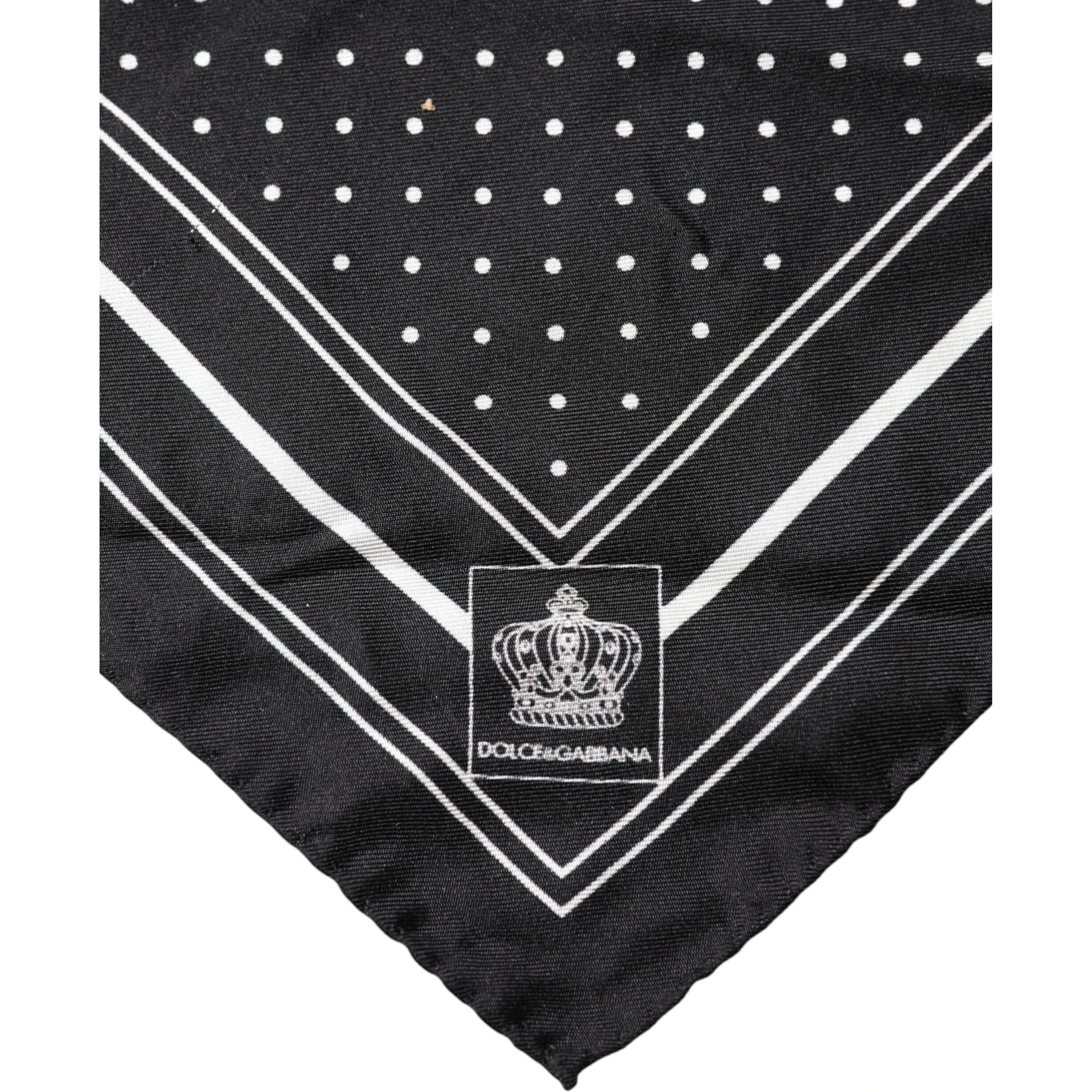 Scarf Black Poka Dot Men Square Handkerchief