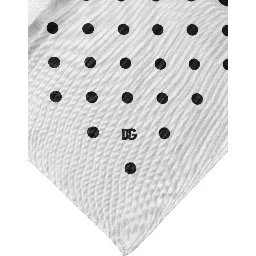 White Polka Dot Square Handkerchief Scarf