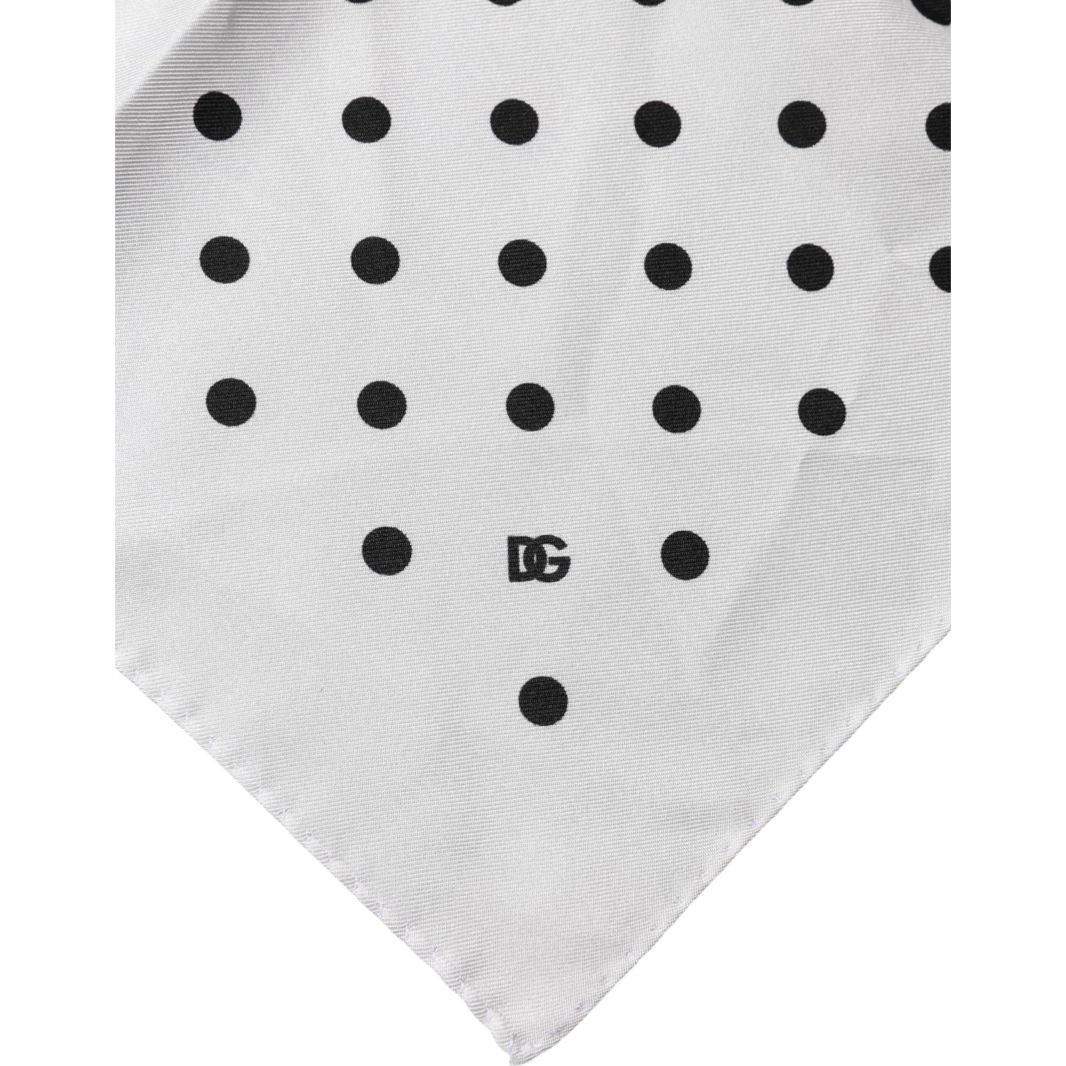 White Polka Dot Square Handkerchief Scarf