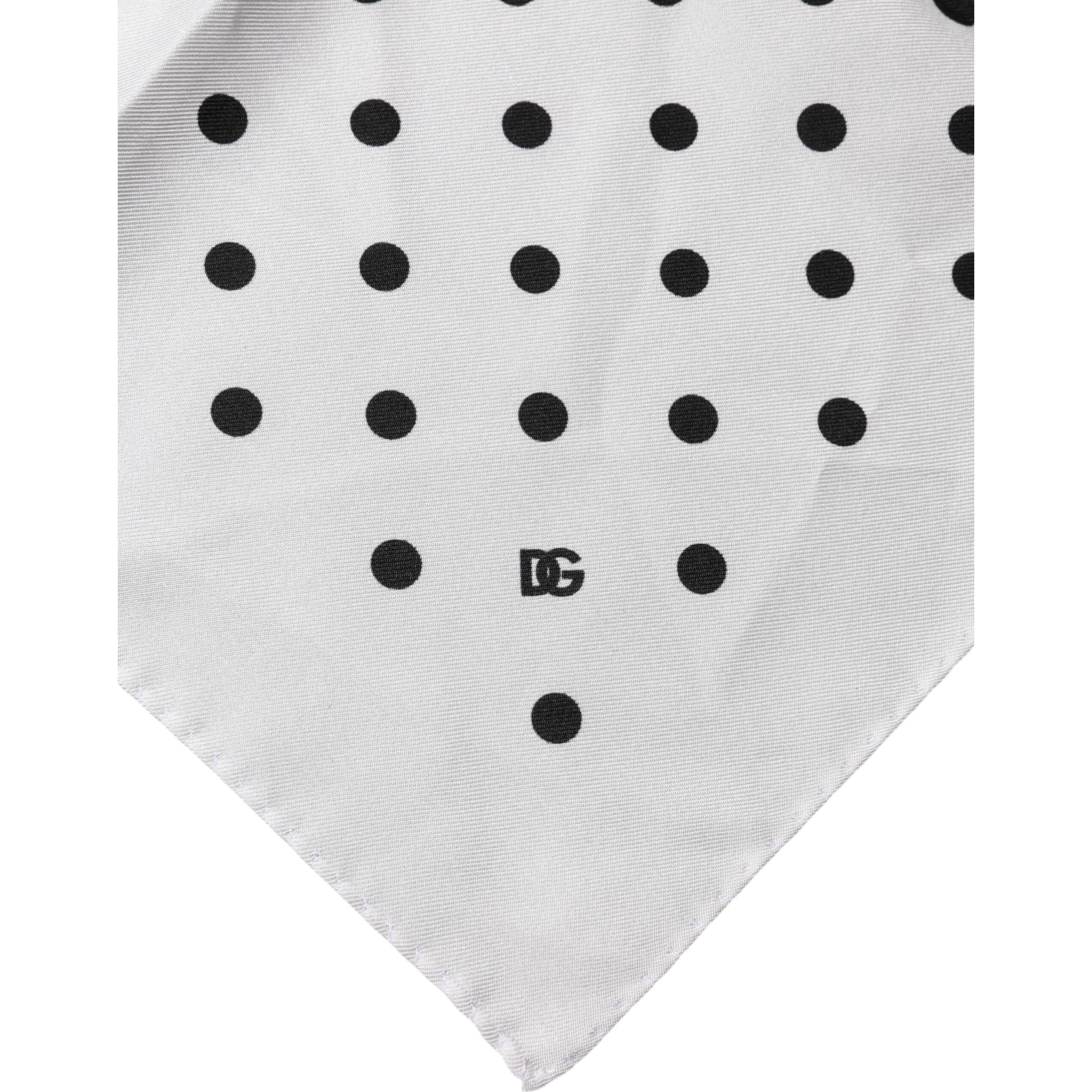 White Polka Dot Square Handkerchief Scarf