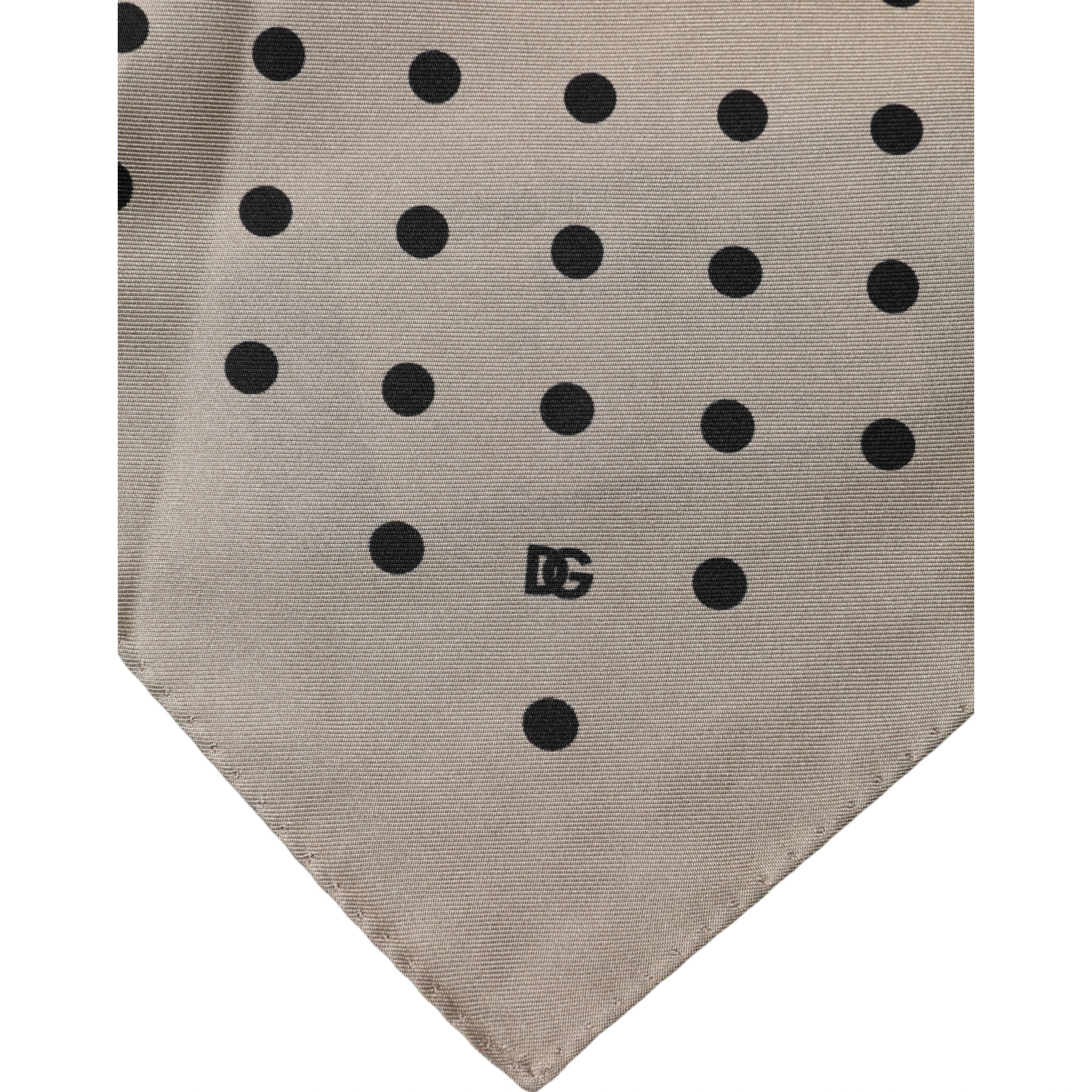 Brown Polka Dot Square Handkerchief Scarf