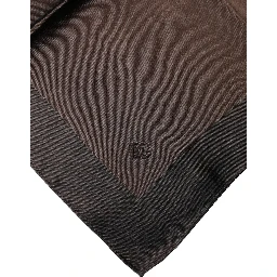 Brown Logo Silk Square Handkerchief Scarf