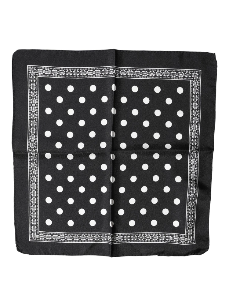 Black Polka Dot Square Handkerchief Scarf