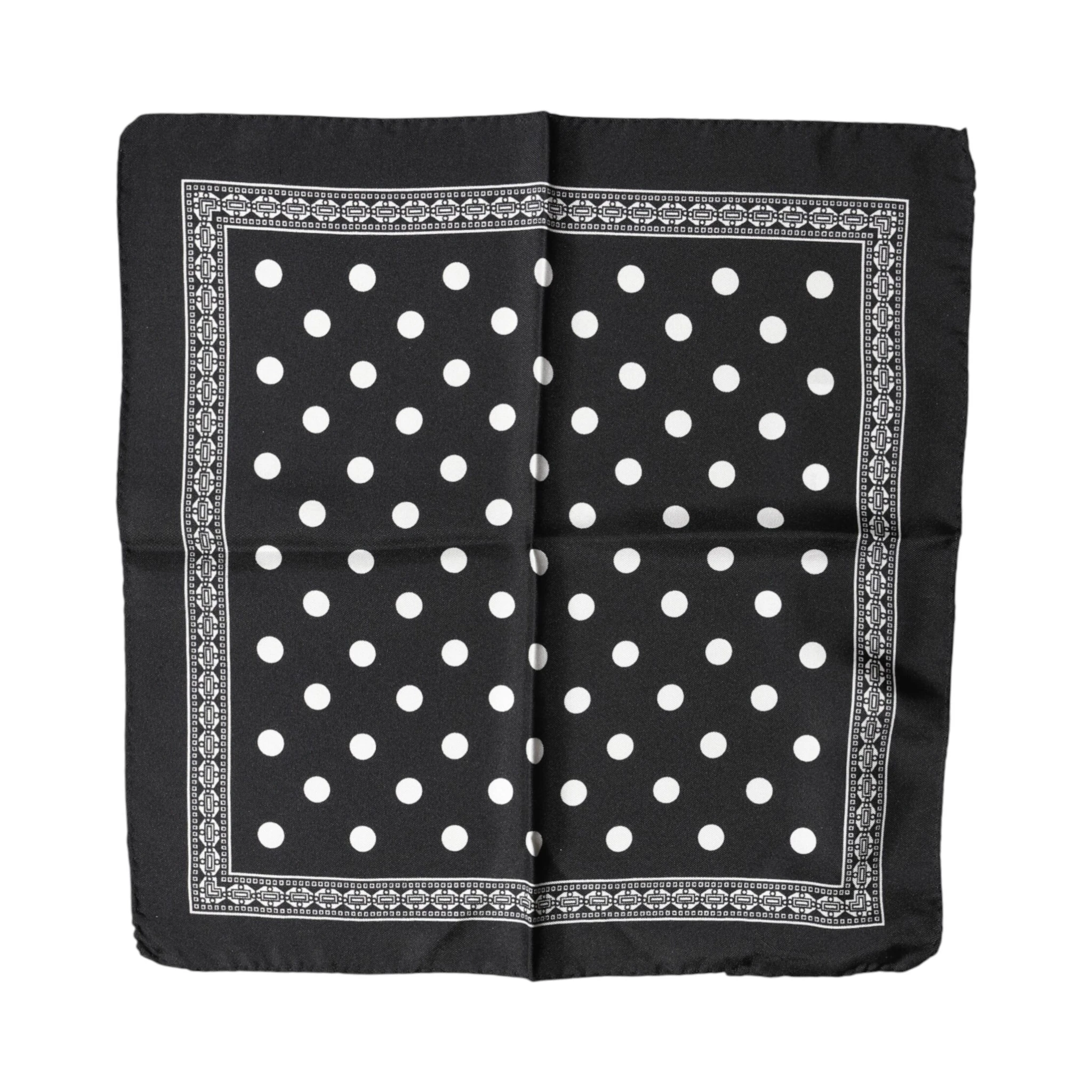 Black Polka Dot Square Handkerchief Scarf