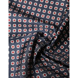 Blue Patterned Silk Square Handkerchief Scarf