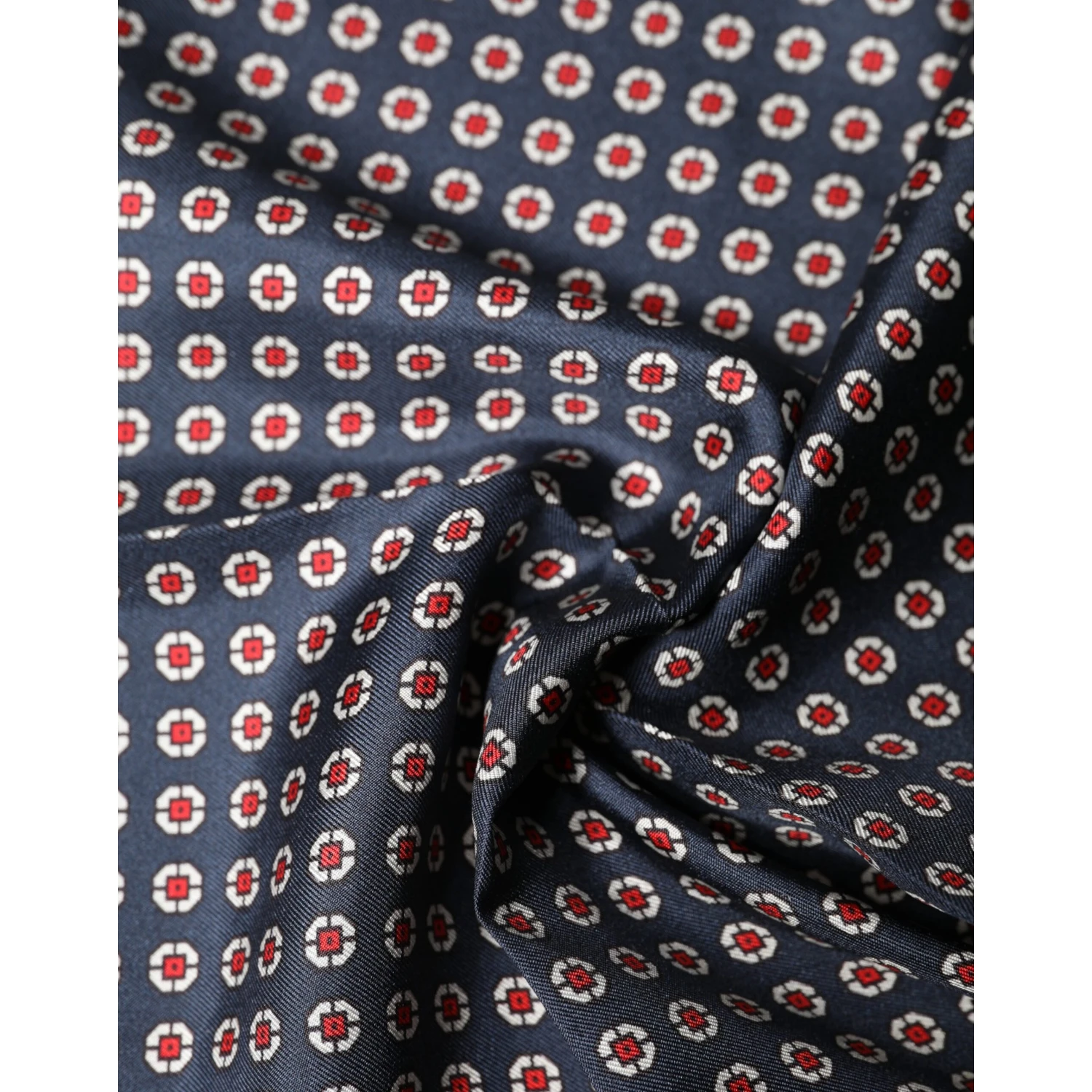 Blue Patterned Silk Square Handkerchief Scarf