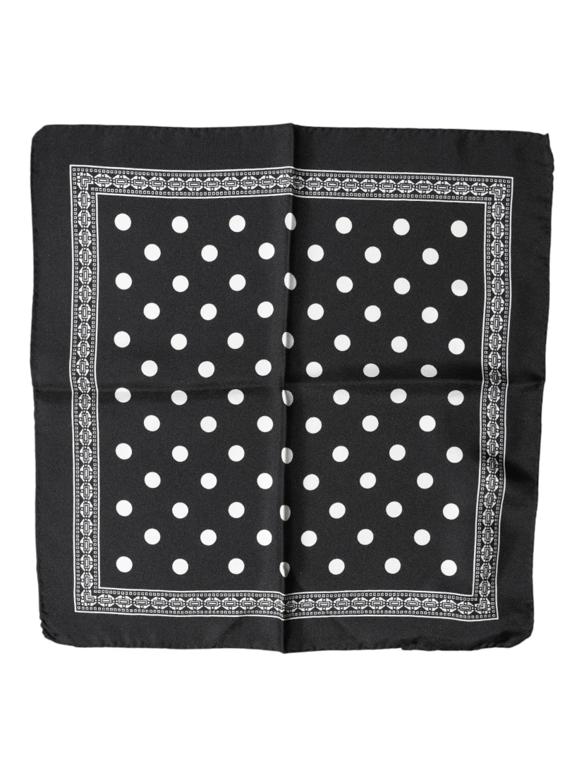 Black Polka Dot Square Handkerchief Scarf