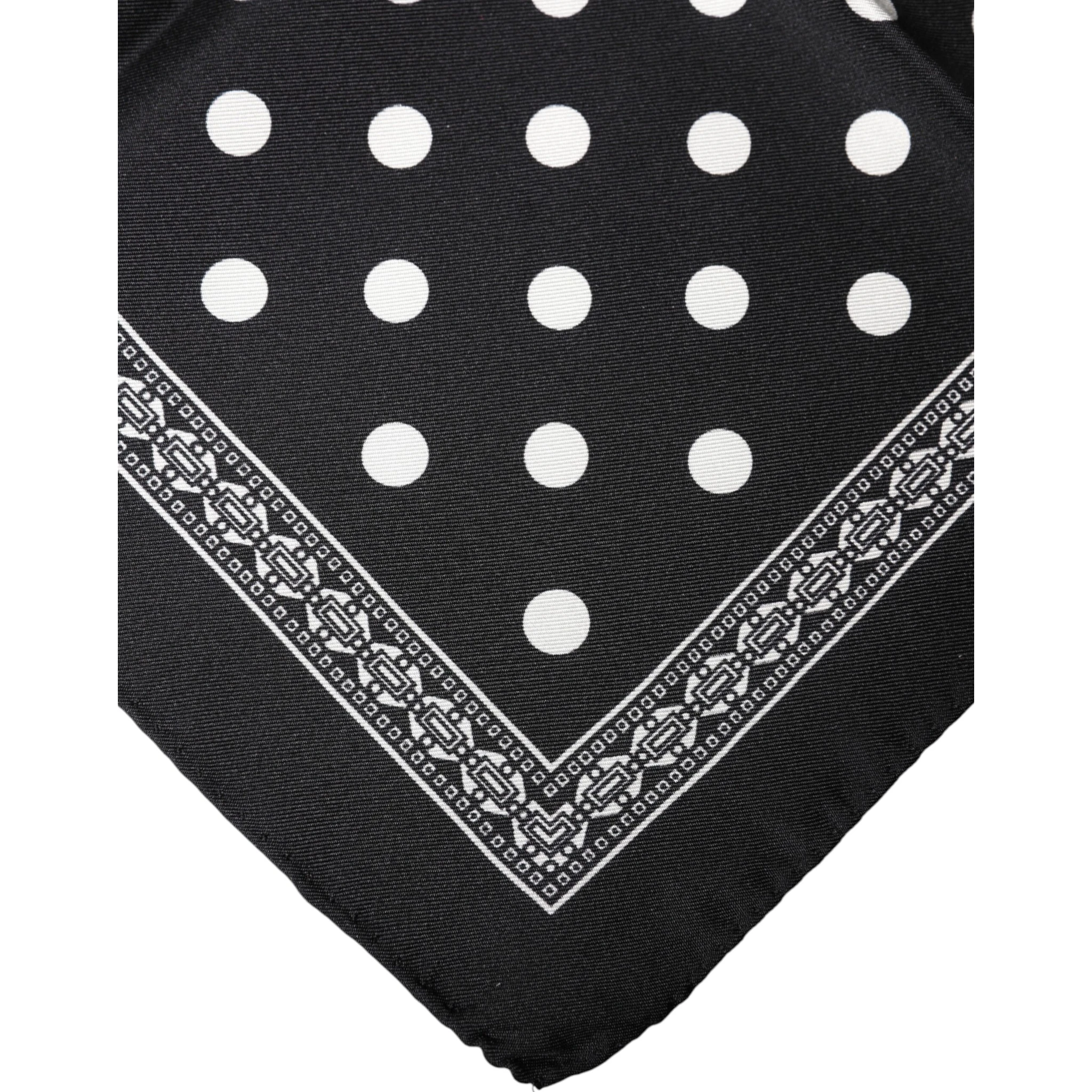 Black Polka Dot Square Handkerchief Scarf