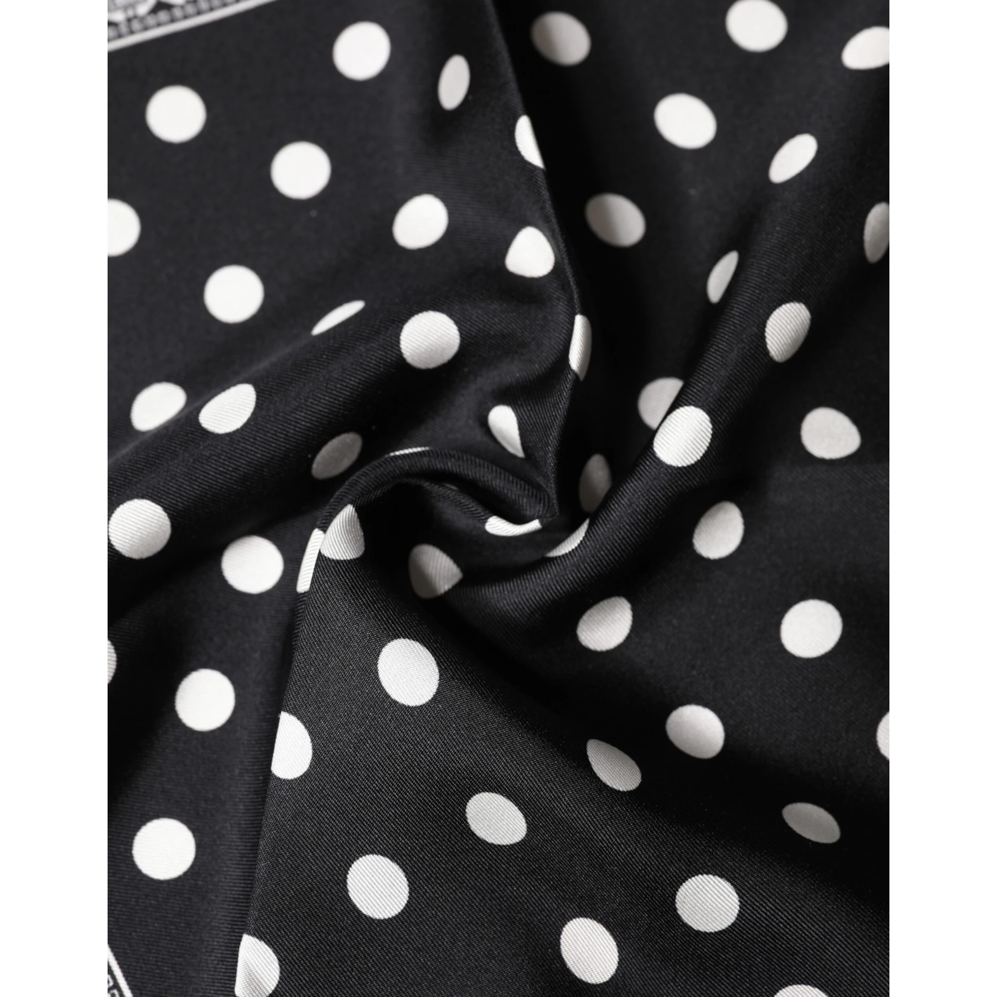 Black Polka Dot Square Handkerchief Scarf