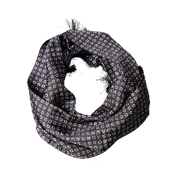 Black Patterned Fringes Neck Foulard Scarf