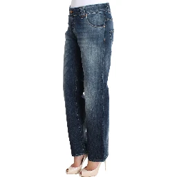 Blue Wash Relaxed Fit Cotton Stretch Denim Jeans