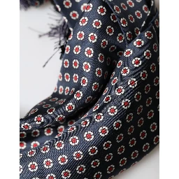 Black Patterned Fringes Neck Foulard Scarf