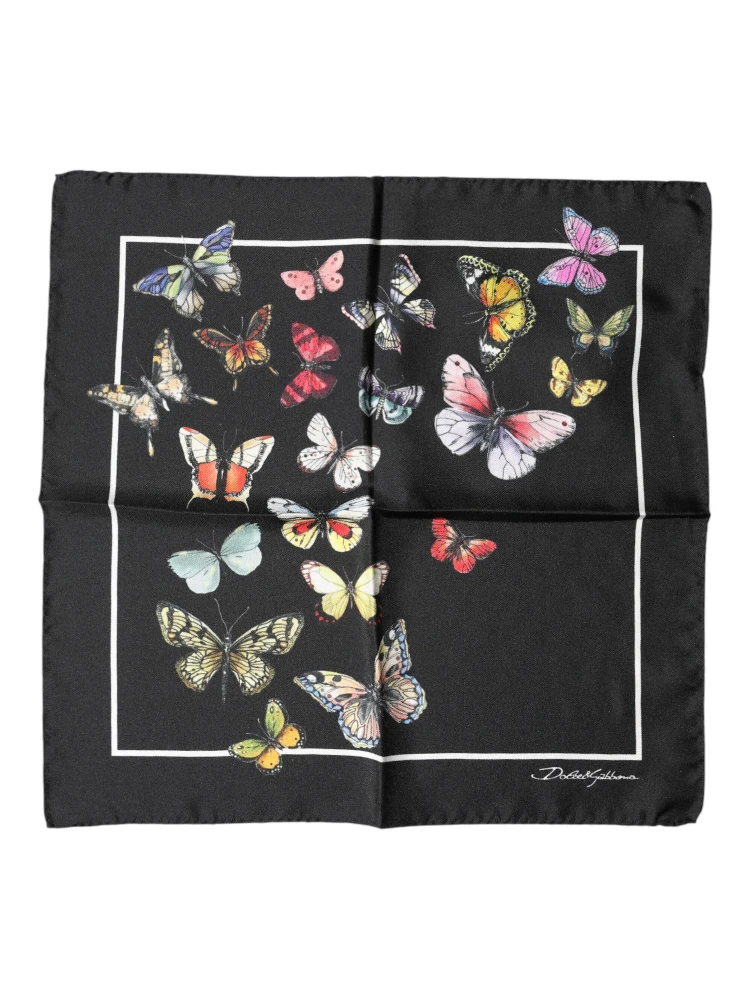 Black Butterfly Print Square Handkerchief Scarf alternative