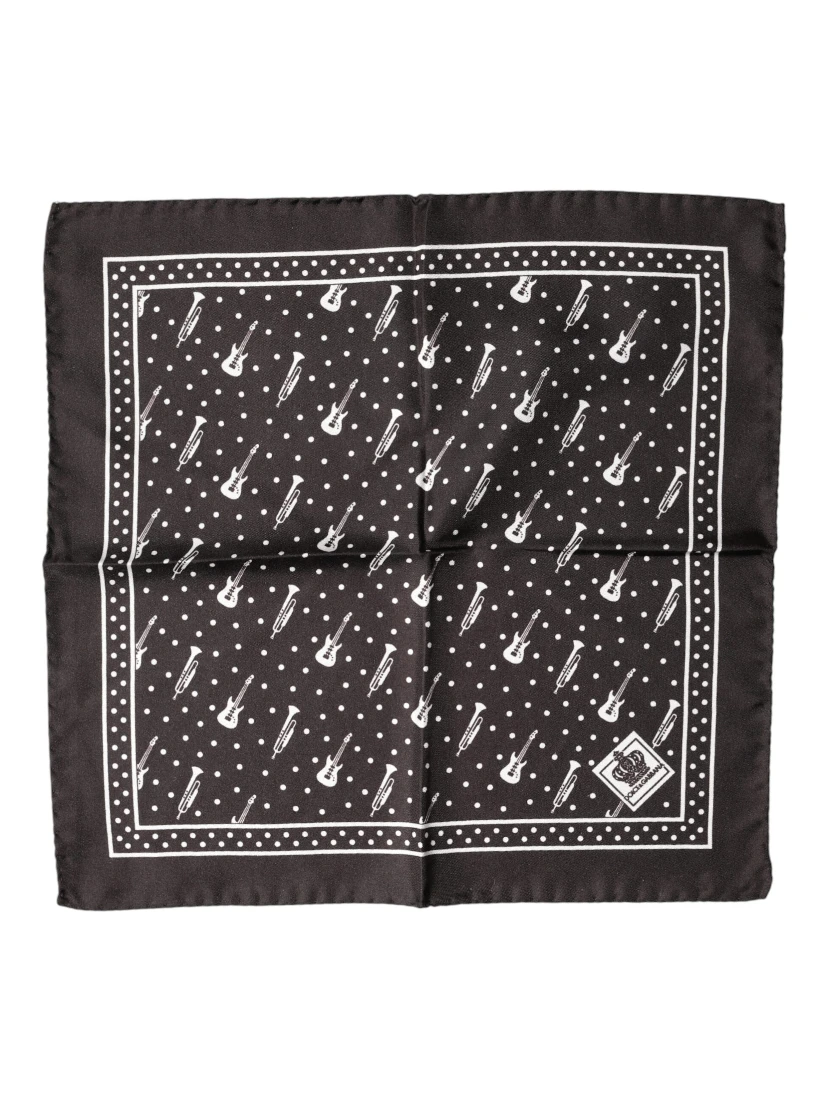 Black Guitar Trumpet Men Handkerchief Scarf