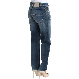 Blue Wash Relaxed Fit Cotton Stretch Denim Jeans
