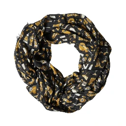 Black Jazz Club Print Neck Wrap Shawl Scarf