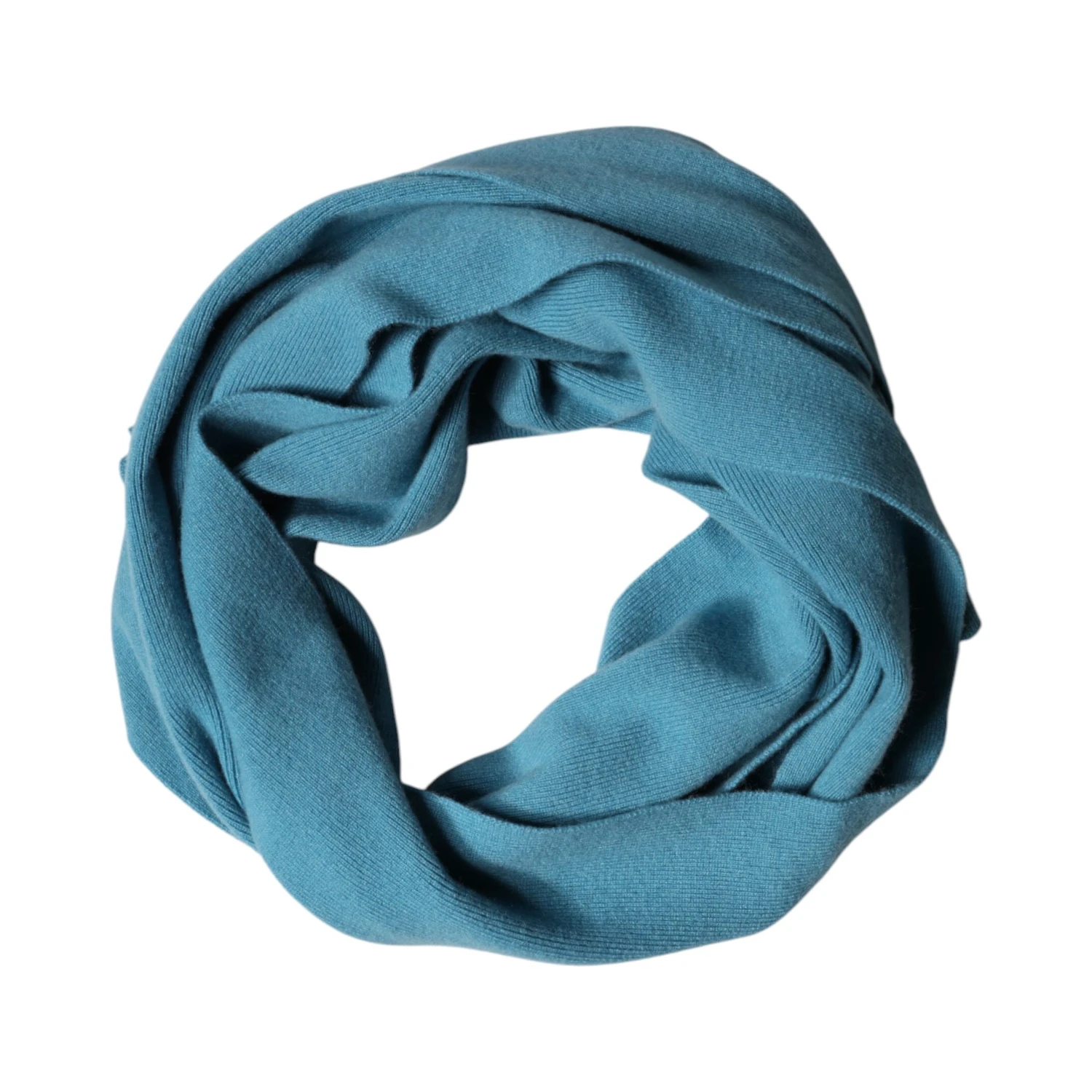 Blue Cashmere Knit Neck Wrap Shawl Scarf