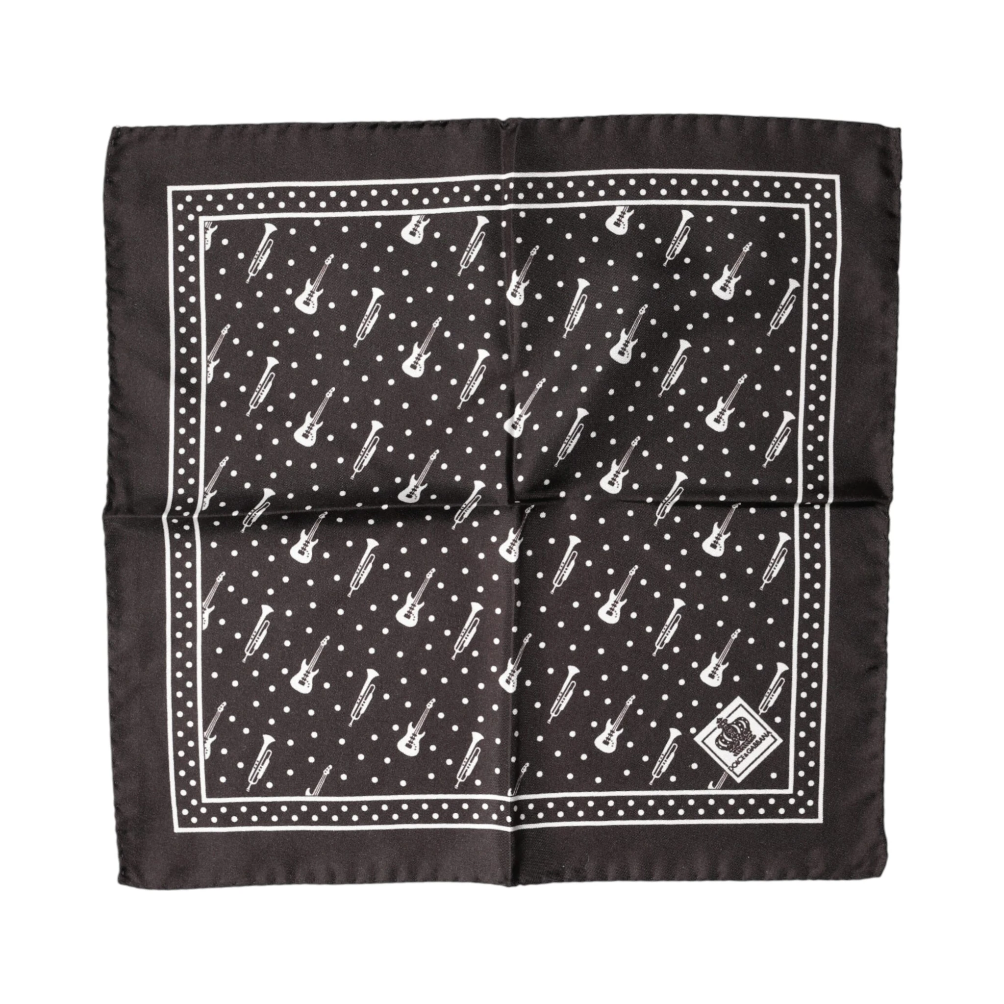 Black Guitar Trumpet Men Handkerchief Scarf