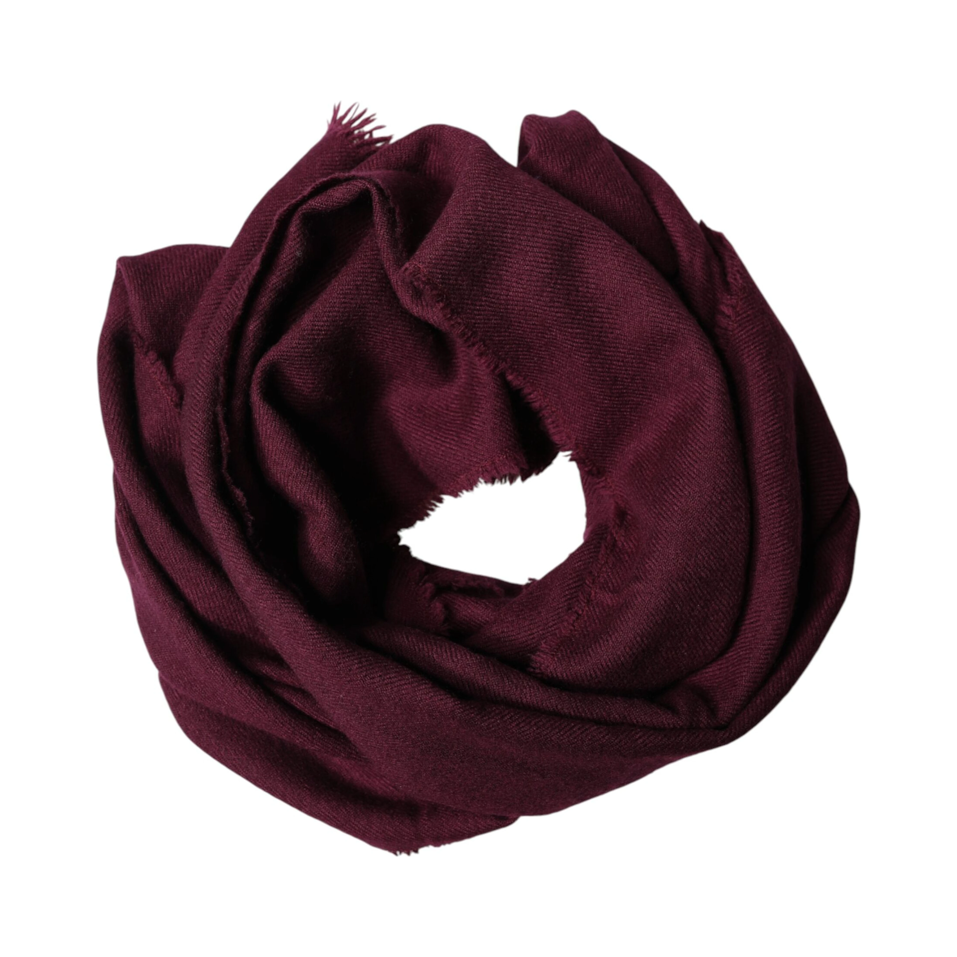 Maroon Cashmere Fringes Neck Wrap Shawl Scarf