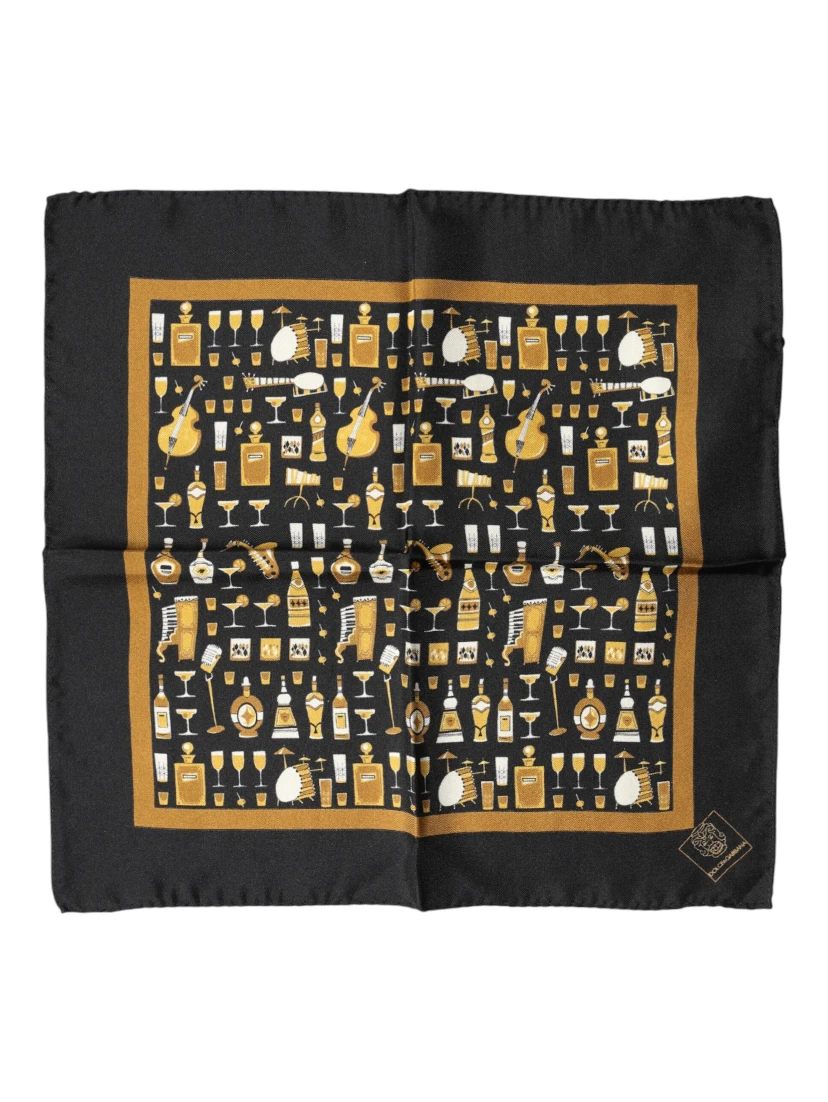 Black Jazz Club Square Handkerchief Scarf