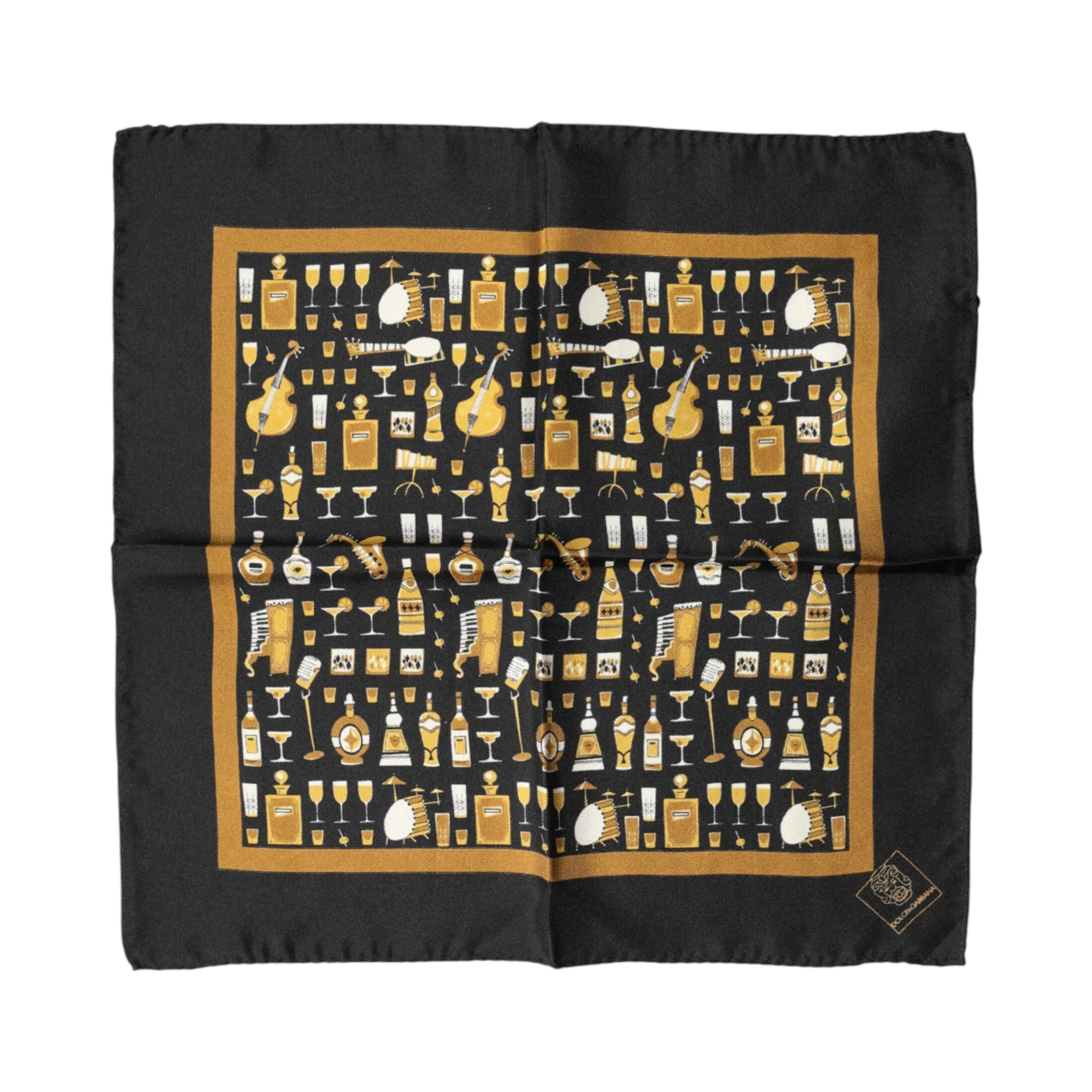 Black Jazz Club Square Handkerchief Scarf