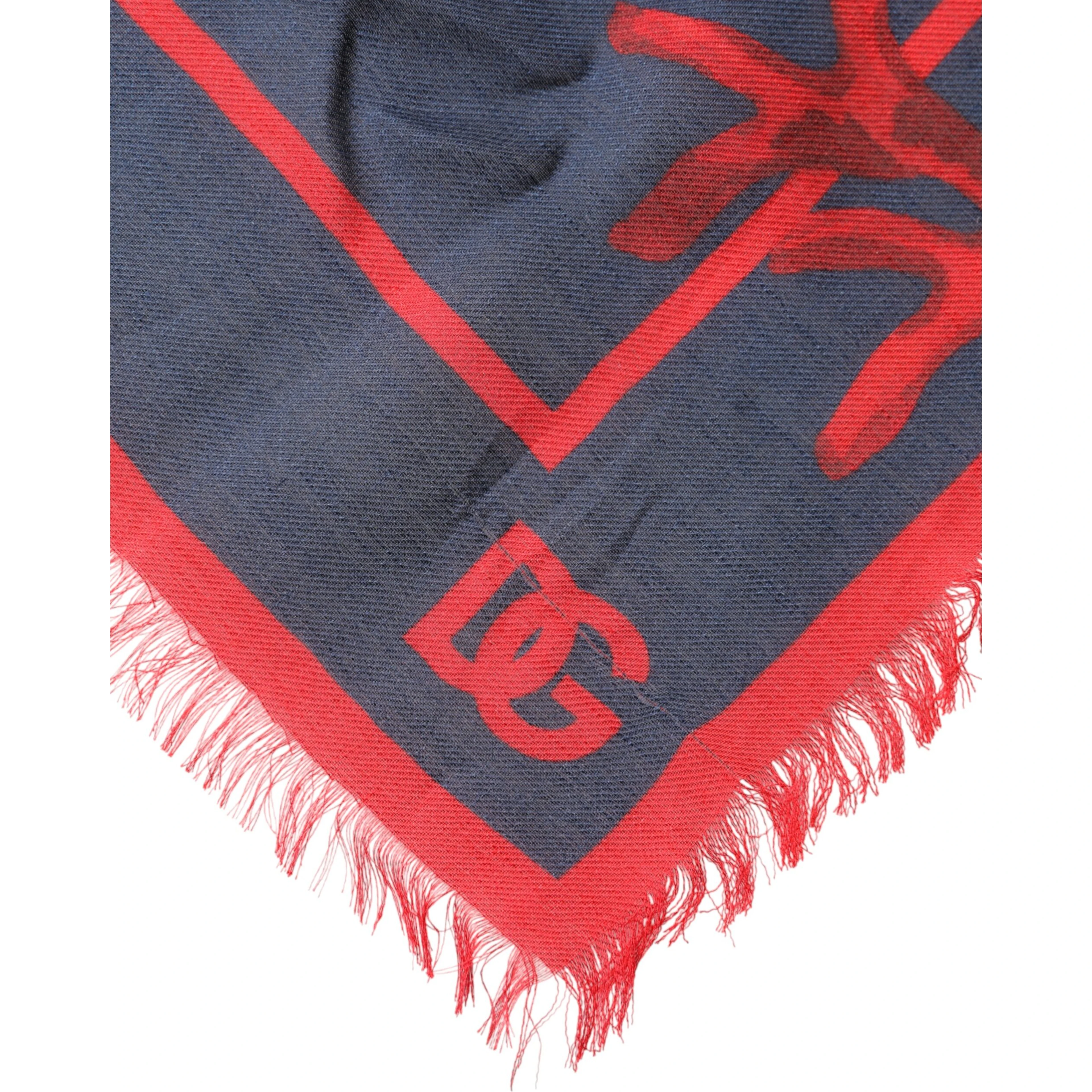 Blue Red Coral Print Square Foulard Men Scarf