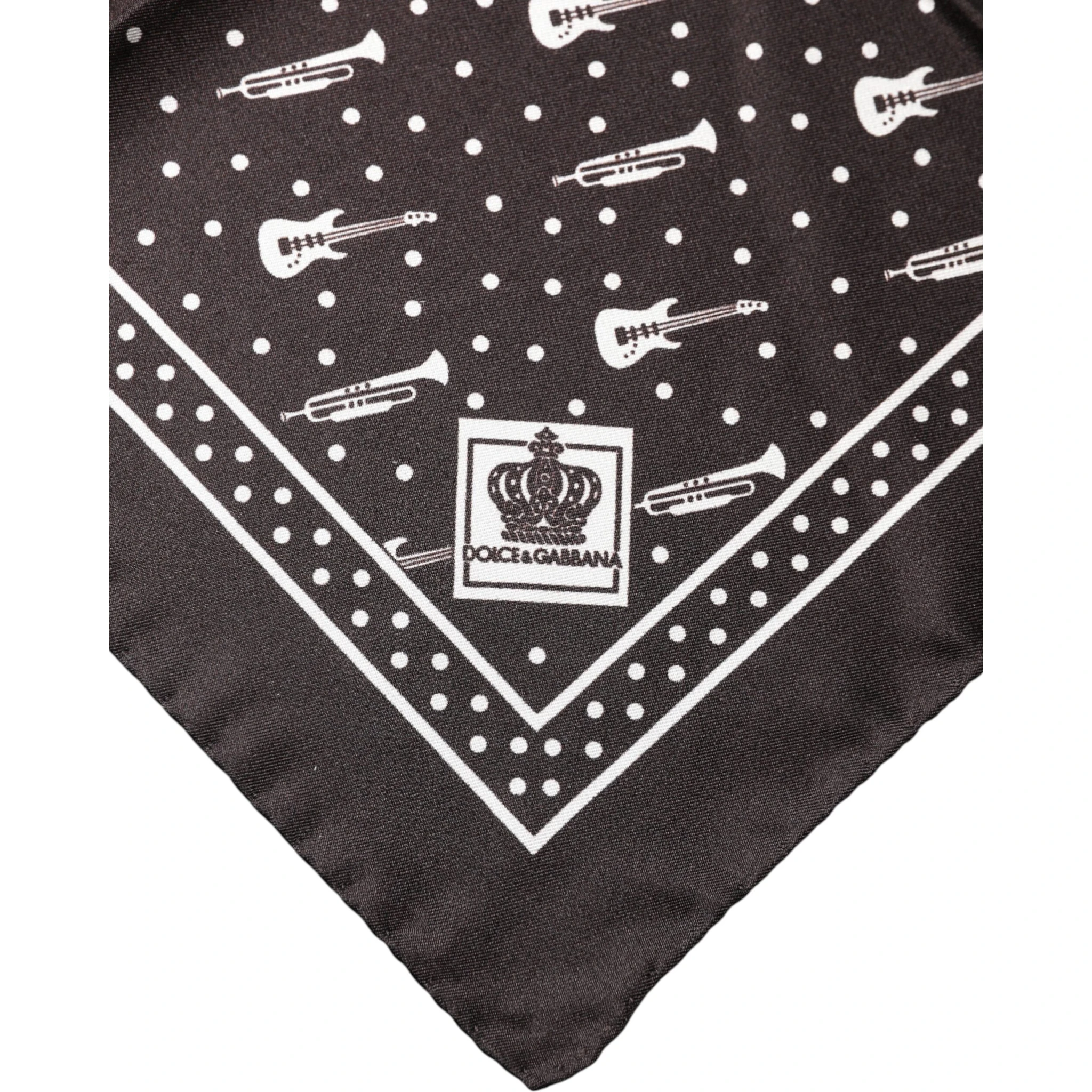 Black Guitar Trumpet Men Handkerchief Scarf