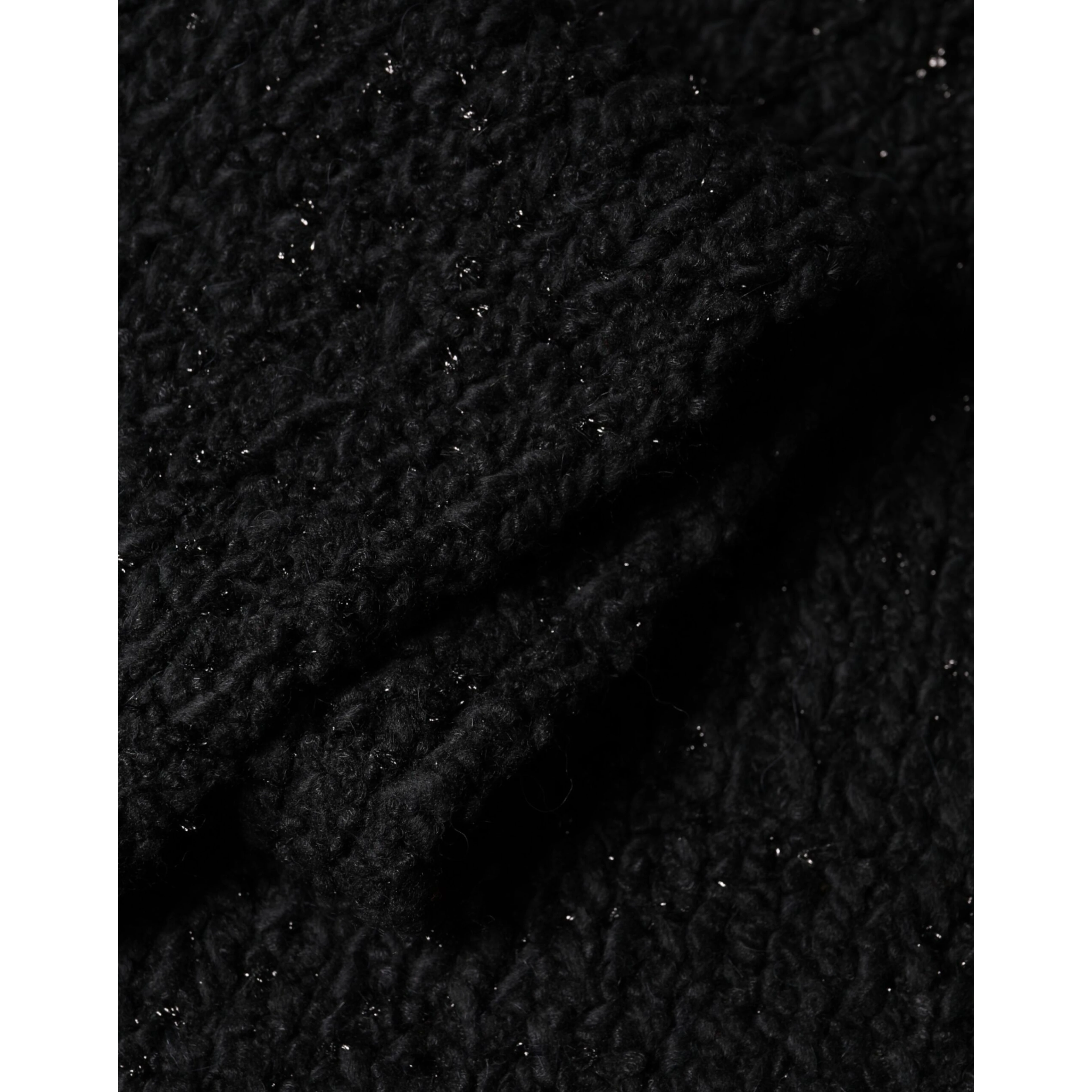 Black Wool Fringes Neck Wrap Foulard Scarf