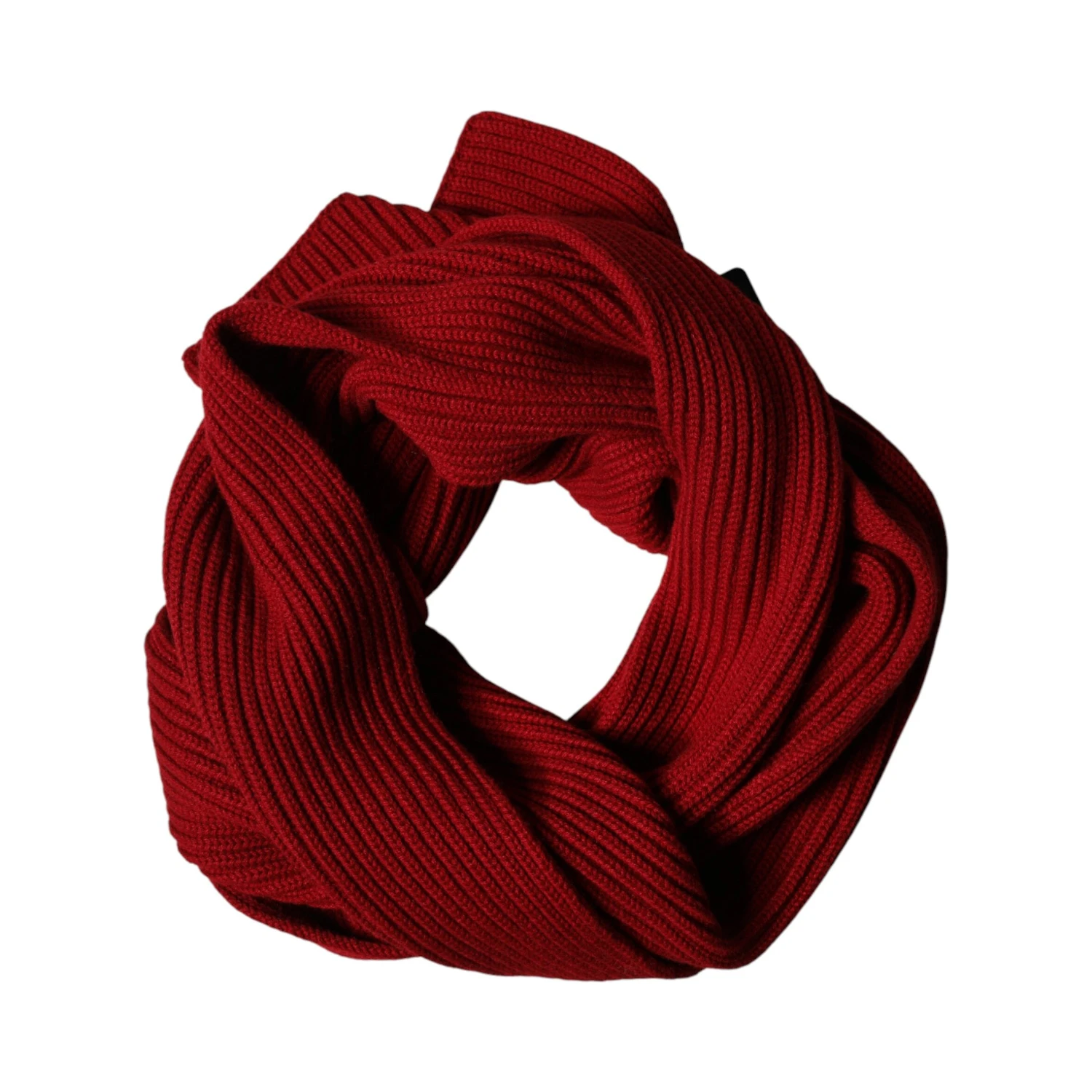 Red Wool Knitted Neck Wrap Shawl Men Scarf