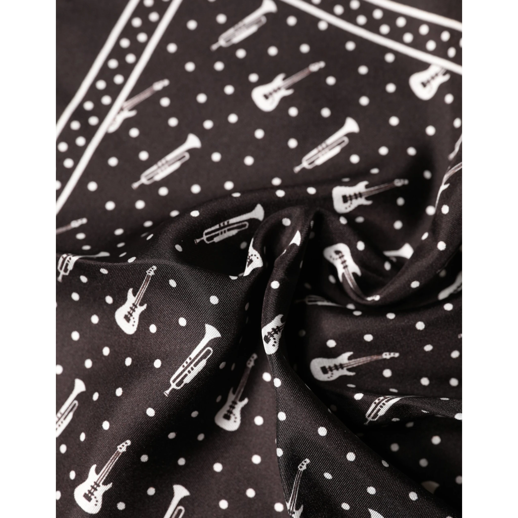 Black Guitar Trumpet Men Handkerchief Scarf