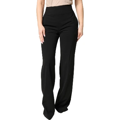 Black High Waist Straight Trouser Formal Pants