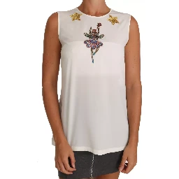 White Embellished Crystal Sequin Fairy  Top