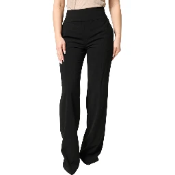 Black High Waist Straight Trouser Formal Pants