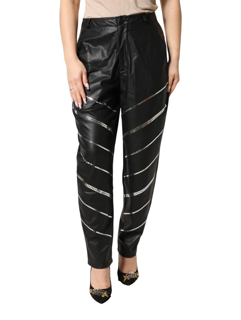 Black Embellished Tapered  Pants
