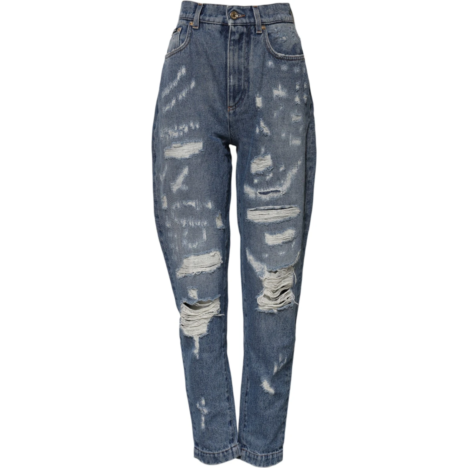 Blue Distressed Cotton AMBER Denim Jeans