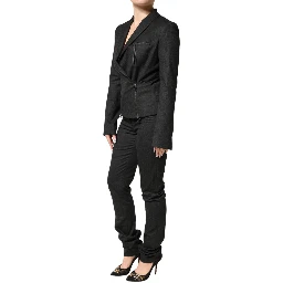 Black Double Breasted Pants Blazer Jacket 2 Piece Suit
