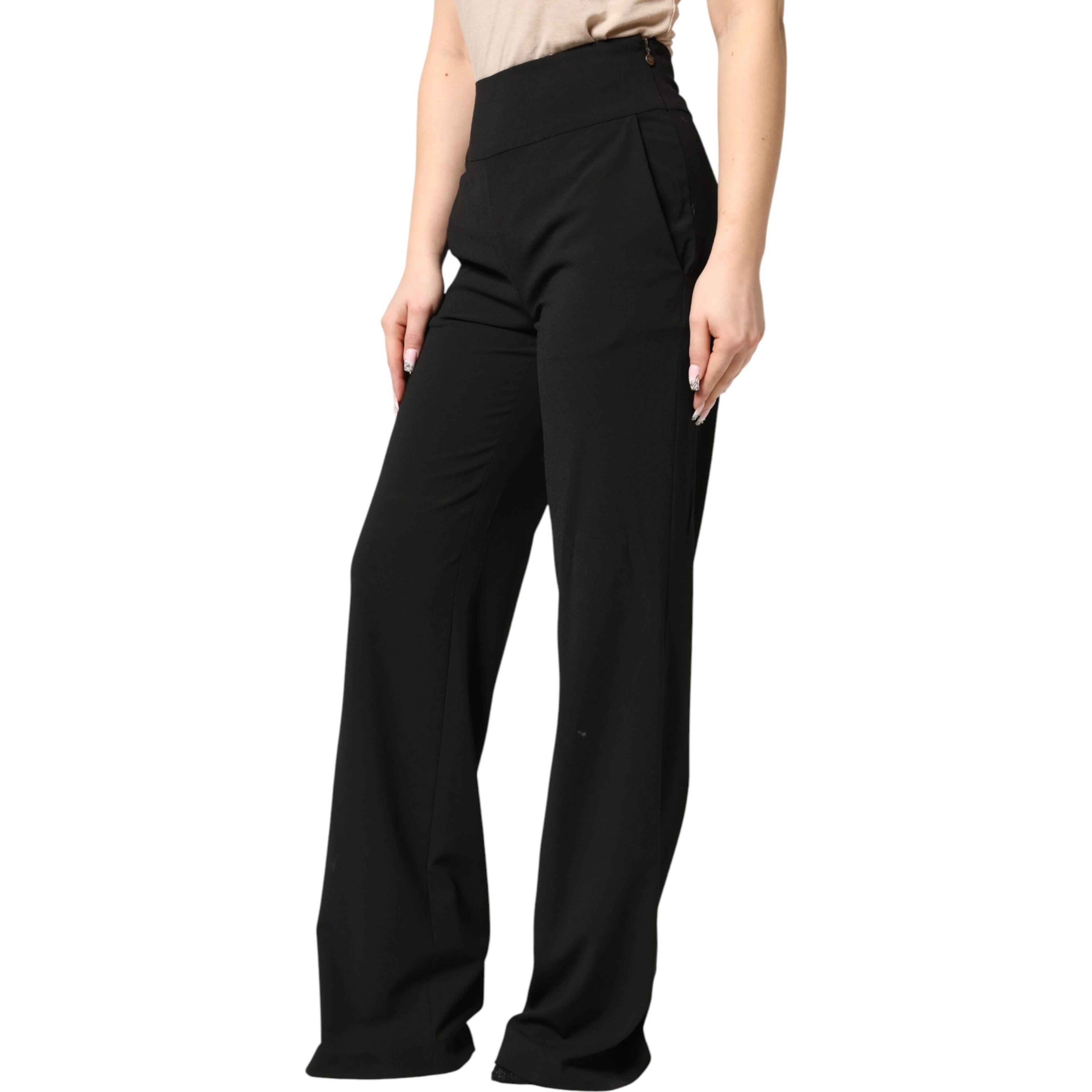 Black High Waist Straight Trouser Formal Pants