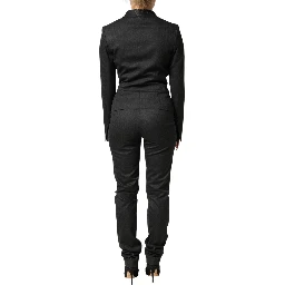 Black Double Breasted Pants Blazer Jacket 2 Piece Suit