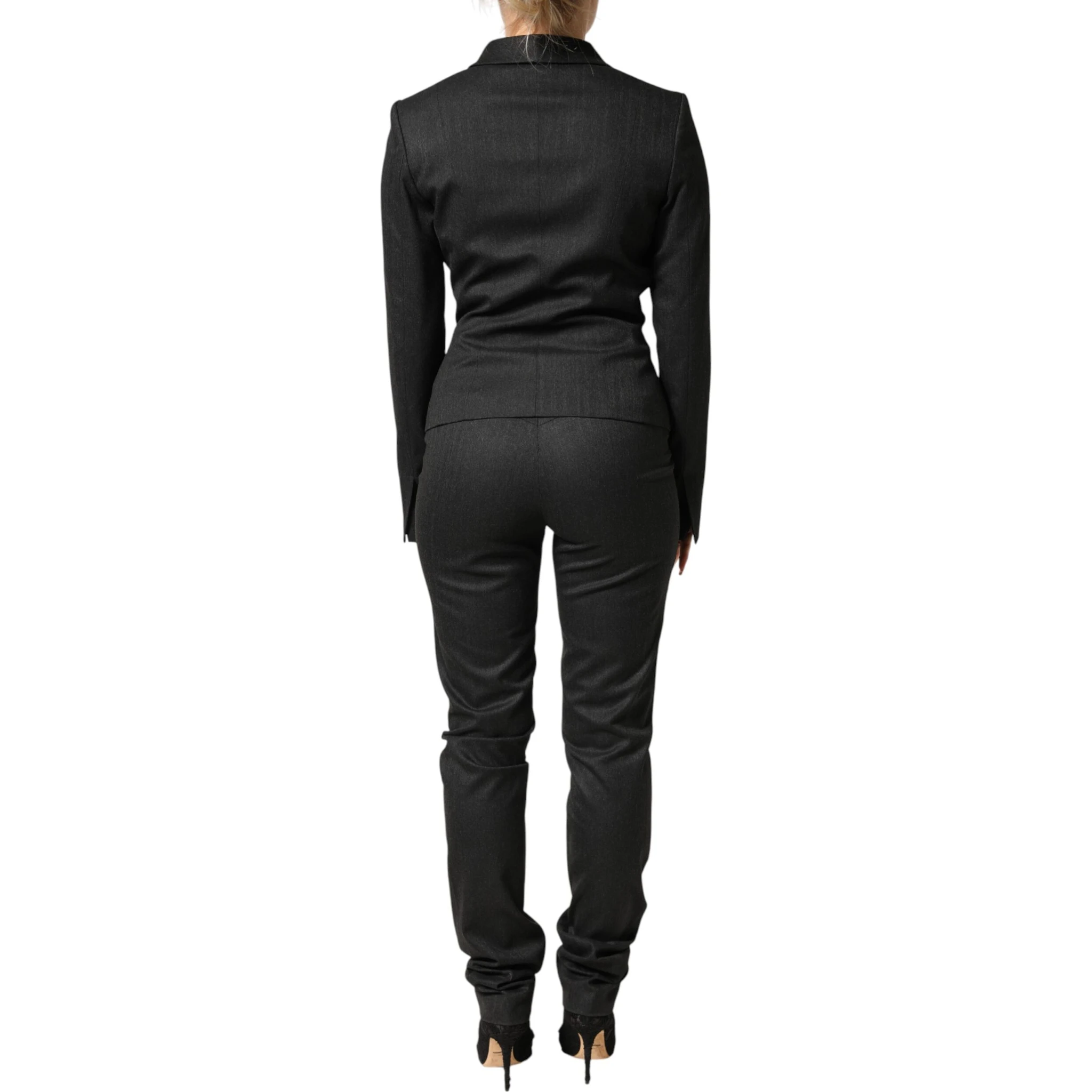 Black Double Breasted Pants Blazer Jacket 2 Piece Suit